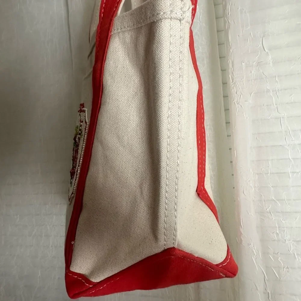 Anthropologie The Hartley Bloody Mary Beaded Cocktail Mini Cotton Canvas Tote - Picture 8 of 16